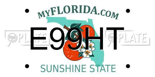 E99HT Florida License Plate