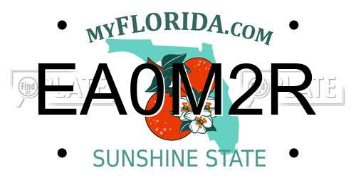 EA0M2R Florida License Plate