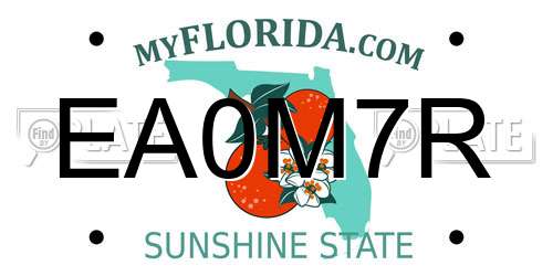 EA0M7R Florida License Plate