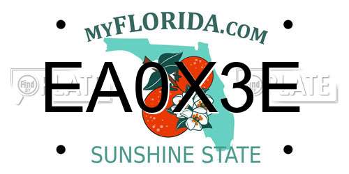 EA0X3E Florida License Plate