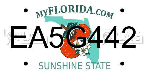 EA5G442 Florida License Plate