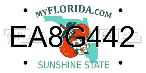 EA8G442 Florida License Plate