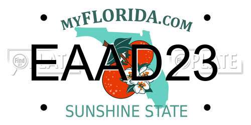 EAAD23 Florida License Plate