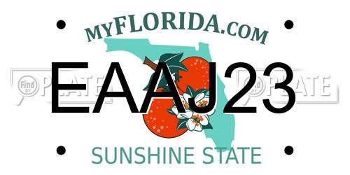 EAAJ23 Florida License Plate