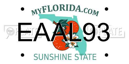 EAAL93 Florida License Plate