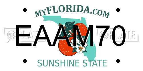 EAAM70 Florida License Plate