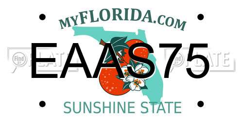 EAAS75 Florida License Plate