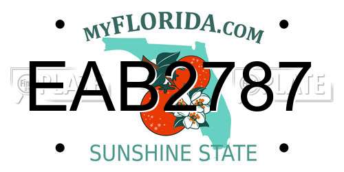 EAB2787 Florida License Plate