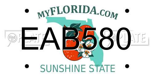 EAB580 Florida License Plate