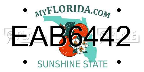 EAB6442 Florida License Plate