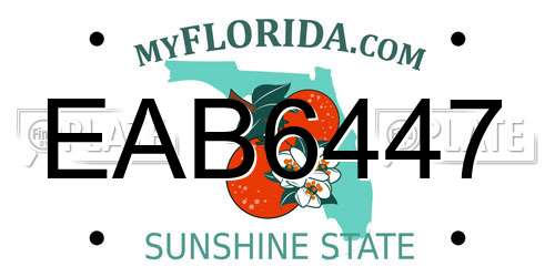 EAB6447 Florida License Plate