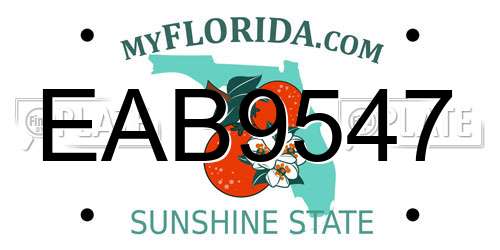 EAB9547 Florida License Plate