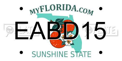 EABD15 Florida License Plate