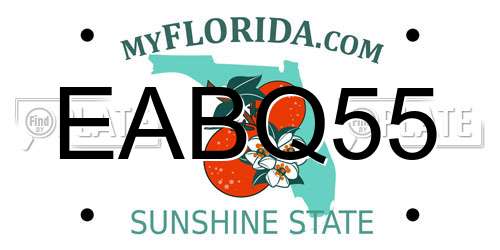 EABQ55 Florida License Plate