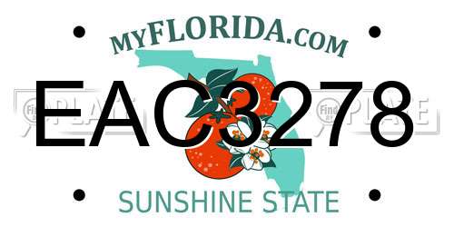 EAC3278 Florida License Plate