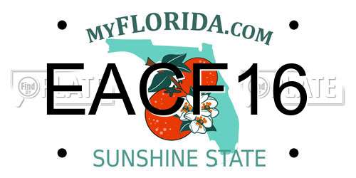 EACF16 Florida License Plate