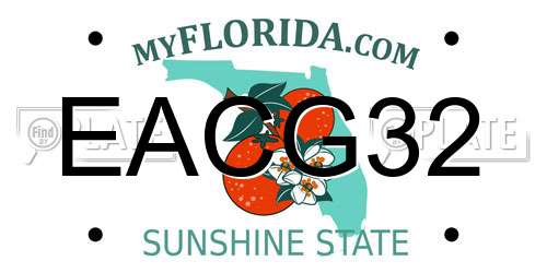 EACG32 Florida License Plate