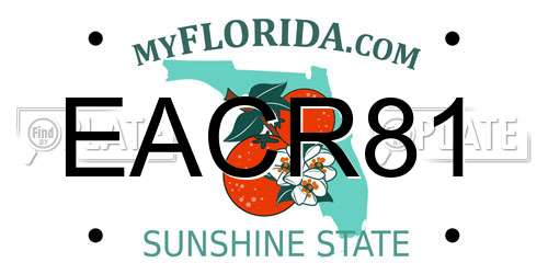 EACR81 Florida License Plate