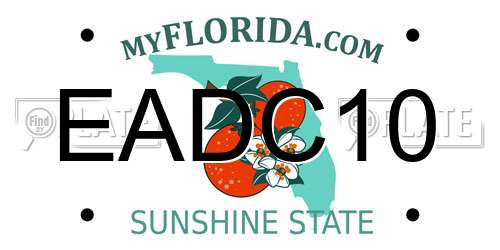 EADC10 Florida License Plate