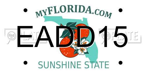EADD15 Florida License Plate