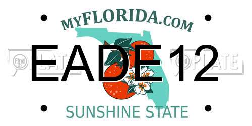EADE12 Florida License Plate