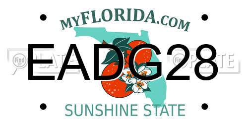 EADG28 Florida License Plate