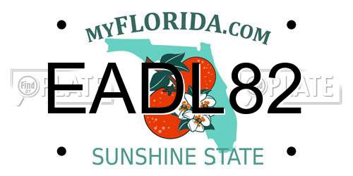 EADL82 Florida License Plate