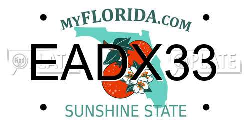 EADX33 Florida License Plate