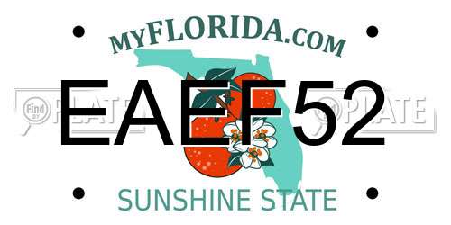 EAEF52 Florida License Plate