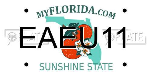 EAEU11 Florida License Plate