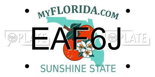 EAF6J Florida License Plate