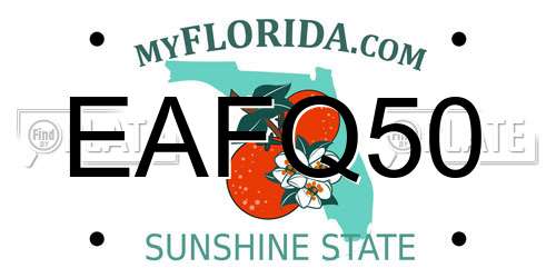 EAFQ50 Florida License Plate