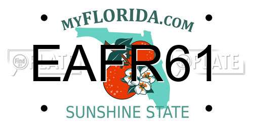 EAFR61 Florida License Plate