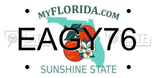 EAGY76 Florida License Plate