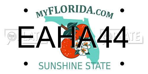 EAHA44 Florida License Plate