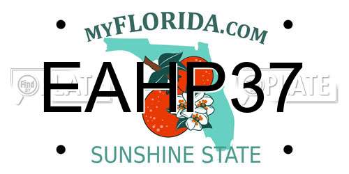 EAHP37 Florida License Plate