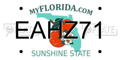 EAHZ71 Florida License Plate