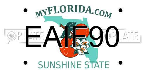 EAIF90 Florida License Plate