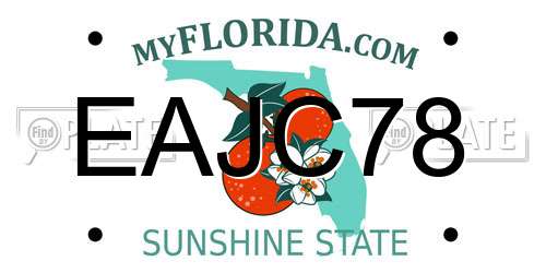 EAJC78 Florida License Plate