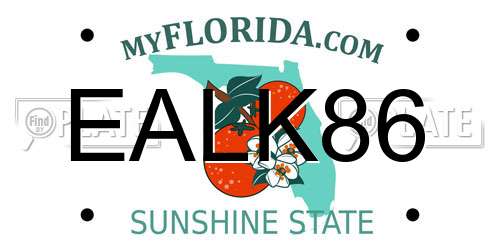 EALK86 Florida License Plate