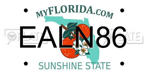 EALN86 Florida License Plate