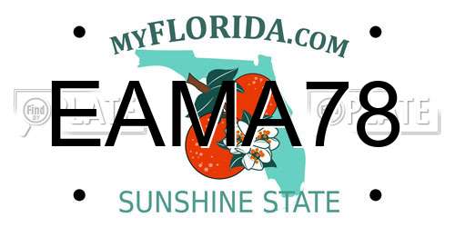 EAMA78 Florida License Plate