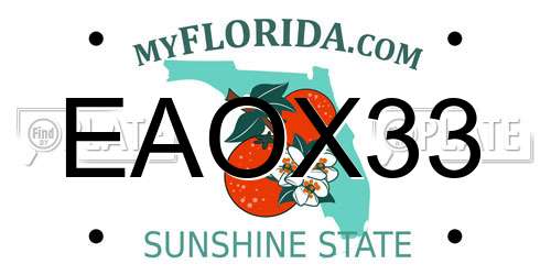 EAOX33 Florida License Plate