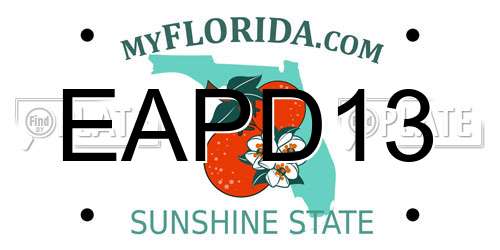 EAPD13 Florida License Plate