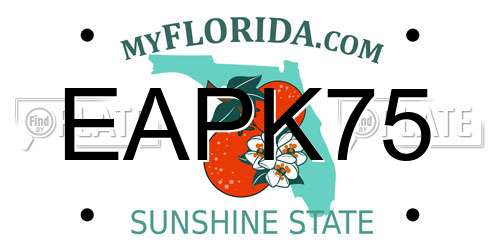 EAPK75 Florida License Plate