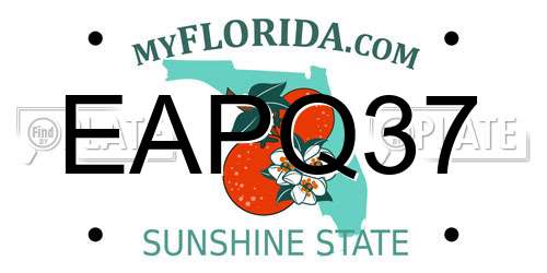 EAPQ37 Florida License Plate