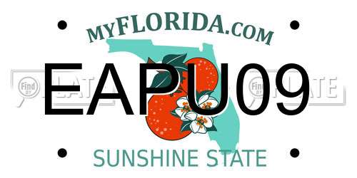 EAPU09 Florida License Plate