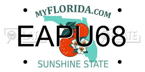 EAPU68 Florida License Plate