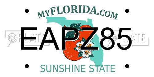 EAPZ85 Florida License Plate