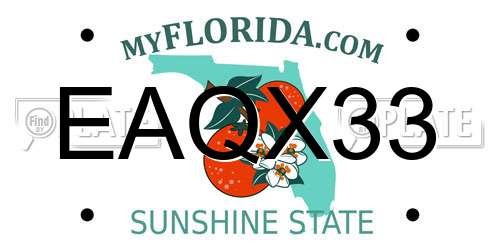 EAQX33 Florida License Plate